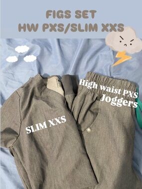 FIGS SLIM XXS + PXS HW JOGGERS SET (GRAPHITE)